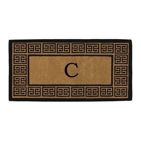 Monogram Door Mat, Natural, Black, 36 in W x 72 in L
